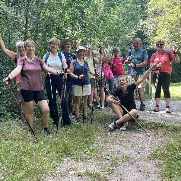 Marche nordique dans les bois de Lizio - photo de groupe