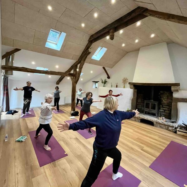 Séance de stretchingen salle